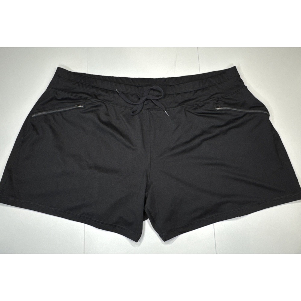 Avia Womens XXL Athletic Shorts Black Elastic Drawstring Waist Active Casual Gym